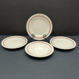 Buffalo Pottery BUF142 Salad Dessert Bread Plate Buffalo China Maroon Band